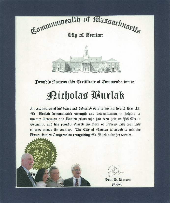 Commendation by the City of Newton